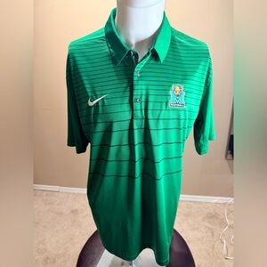 Nike Dri-FIT Marshall Thundering Herd Polo Men’s Large Green Striped Shirt